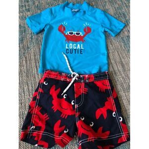 Carters size 2t crab ocean swim suit rash